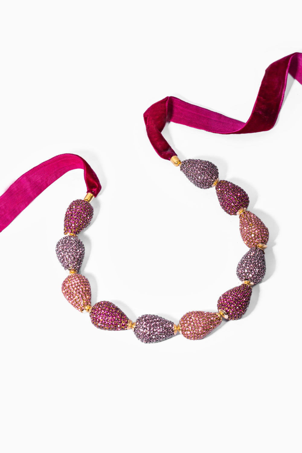 Thin Pyrus Necklace in Pink Ombre