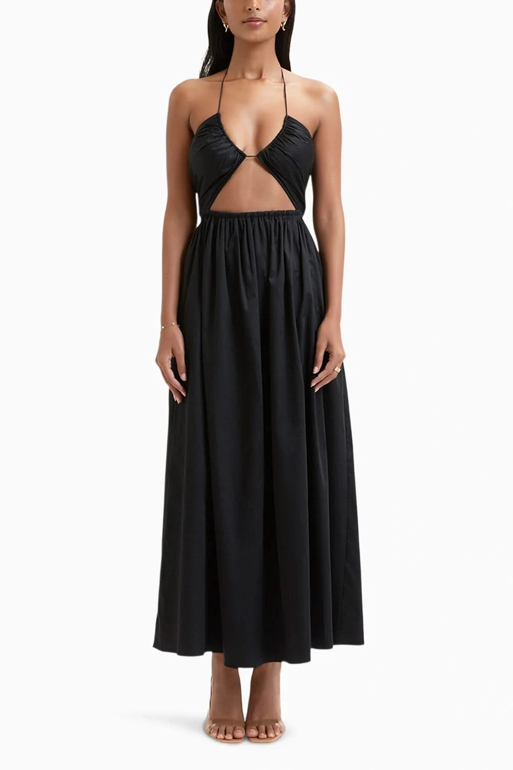 Black Jayne Cut-Out Halter Dress