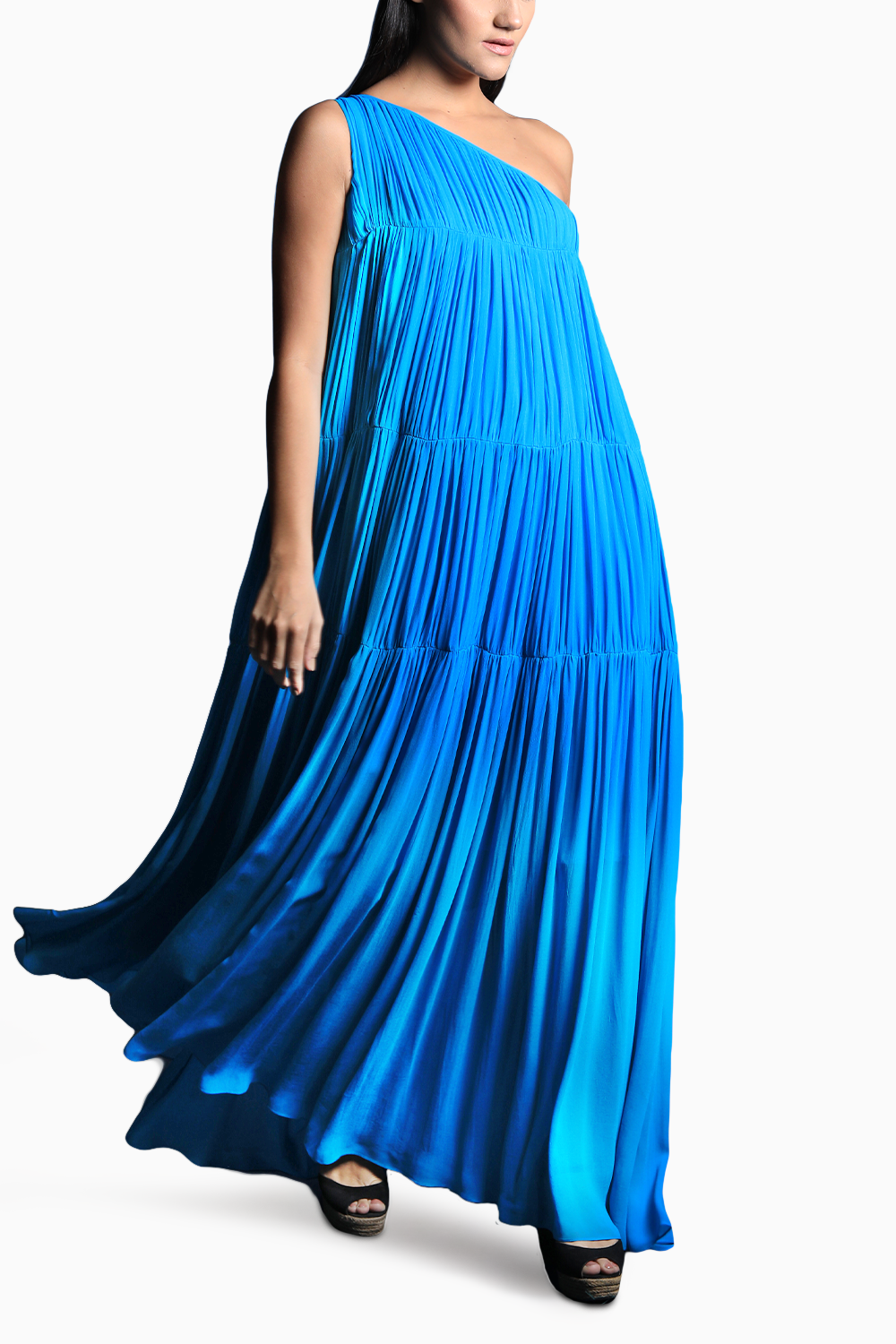 Azure Elegance Maxi Dress