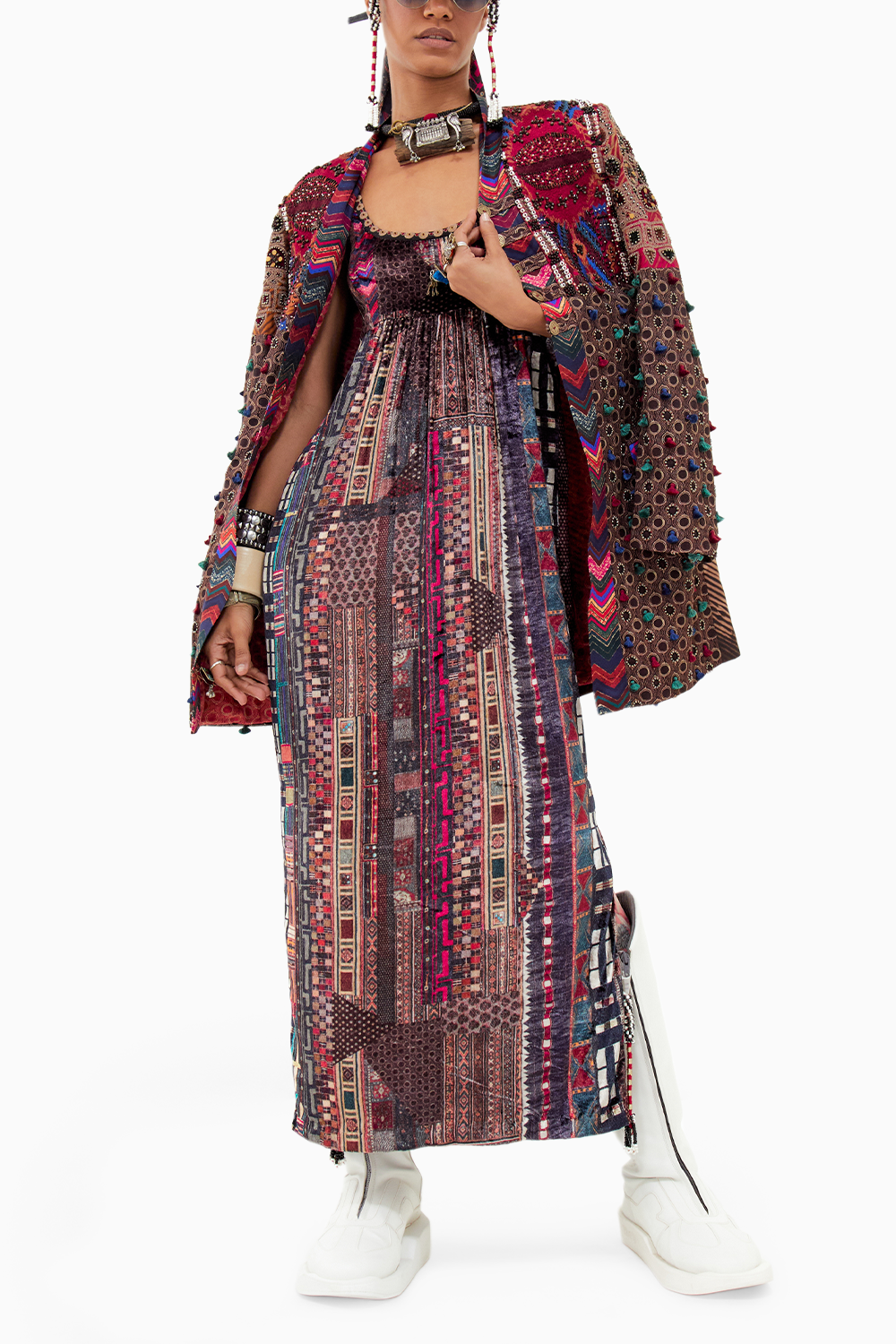 burgundy and gold sequin dress Multi Beyond Ken Rooh Bodycon Dress with Jacket