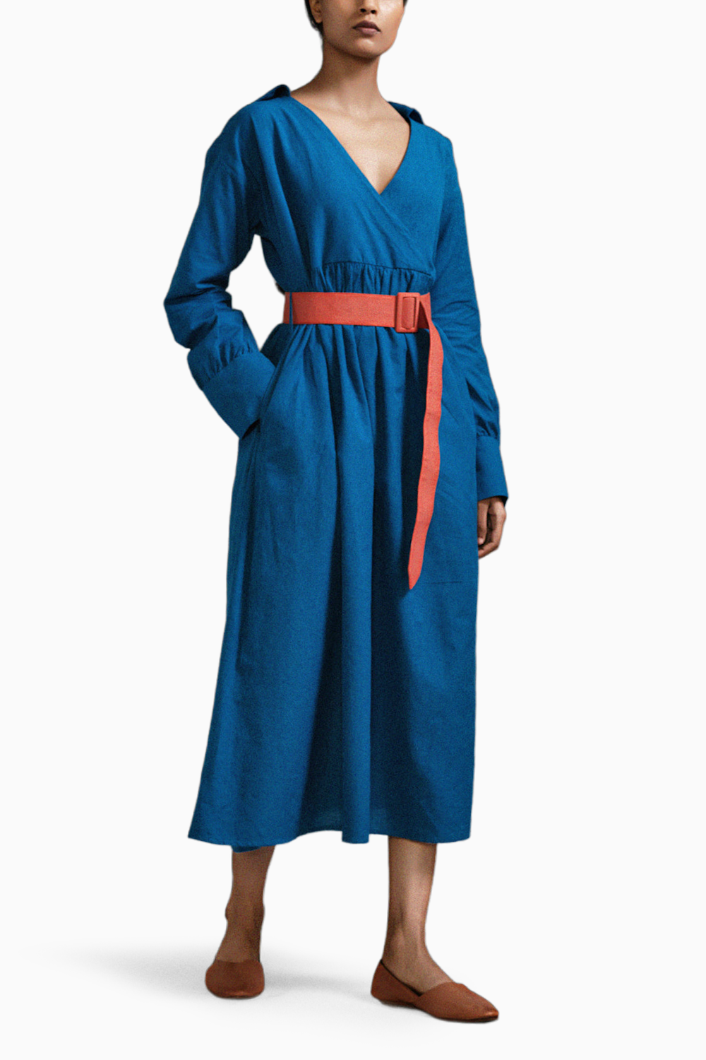 Blue Safari Belted Dress
