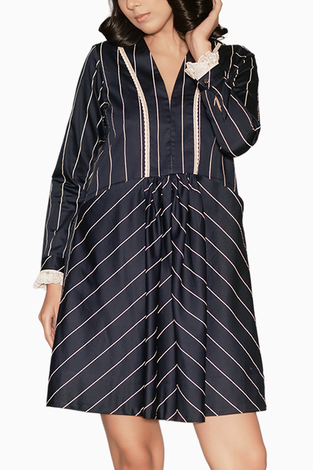 burgundy long sleeve cocktail dress Bijou | Square-Neck Lace Long-Sleeve Mini #retail changes Colors:Black 515 5% Elastane) Worn length Boden Women's Octavia Cotton