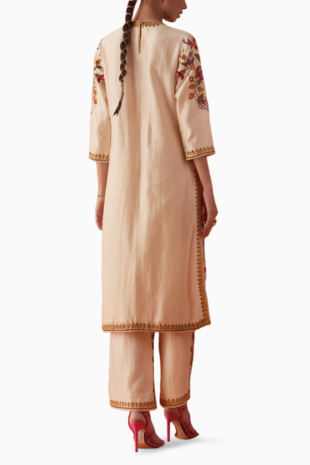 Ivory Allover Embroidered Kurta with Pants