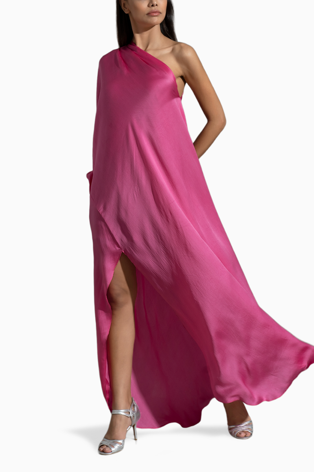 knee length dresses for ladies Plunge Cross-Back Maxi Dress in White - 8 main image 0