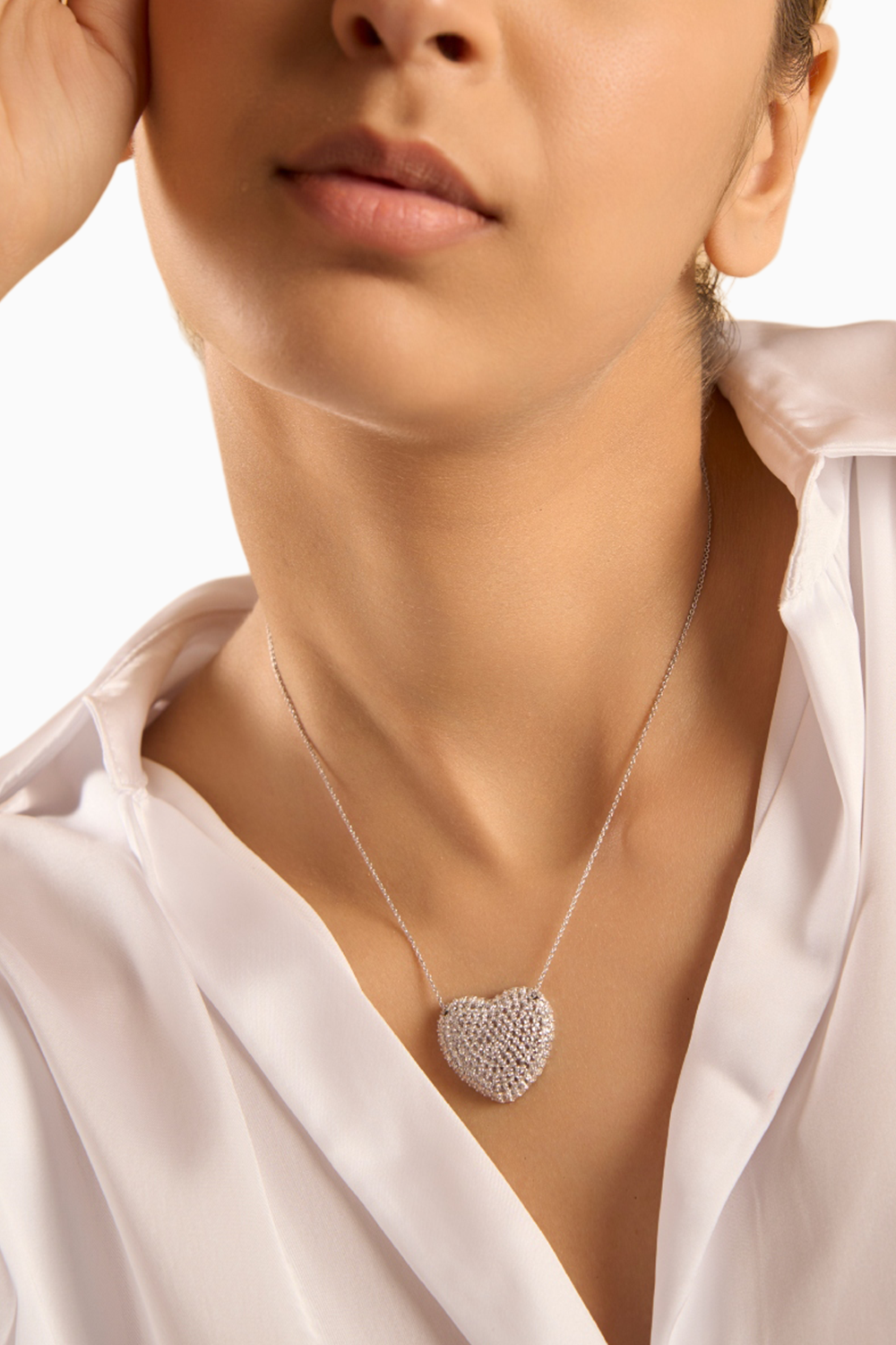 Classic Rose Cut Diamond Heart Pendant