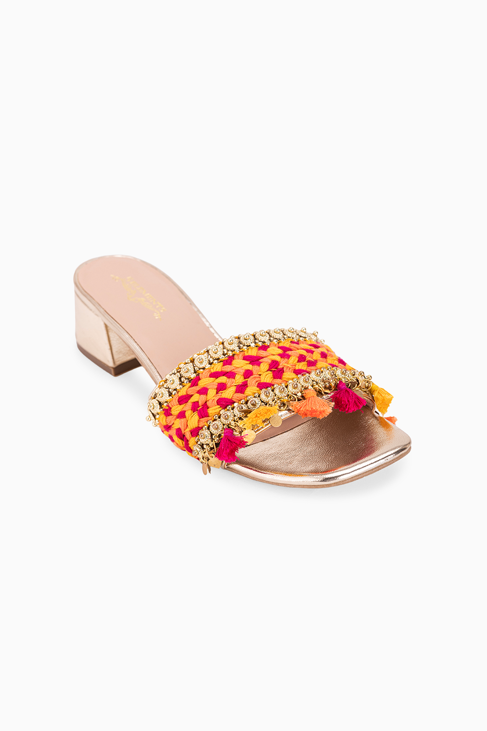 Linus Orange Gold Heels