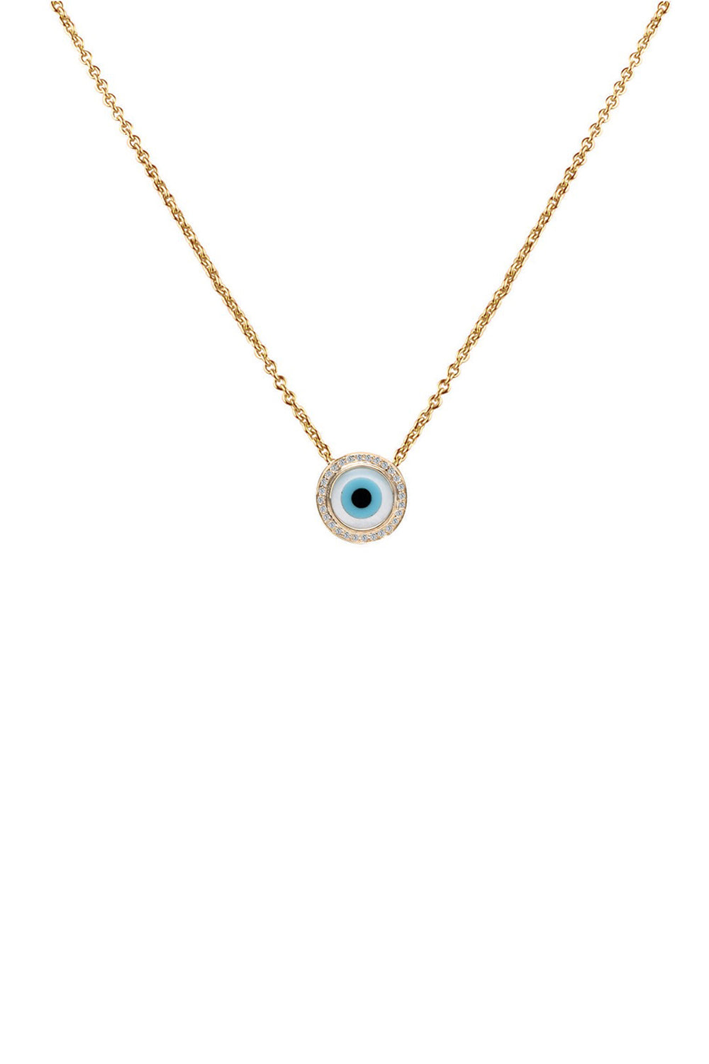Evil Eye Diamond Chain 14KT Gold Pendant