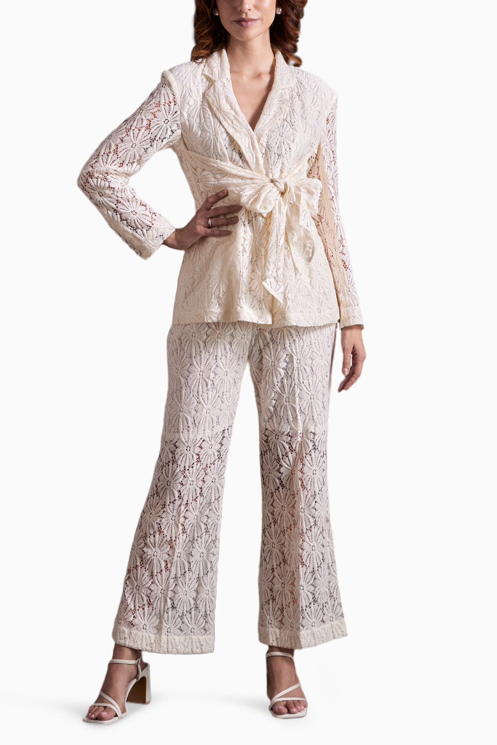 White Lace Plus Size Co-Ord Set