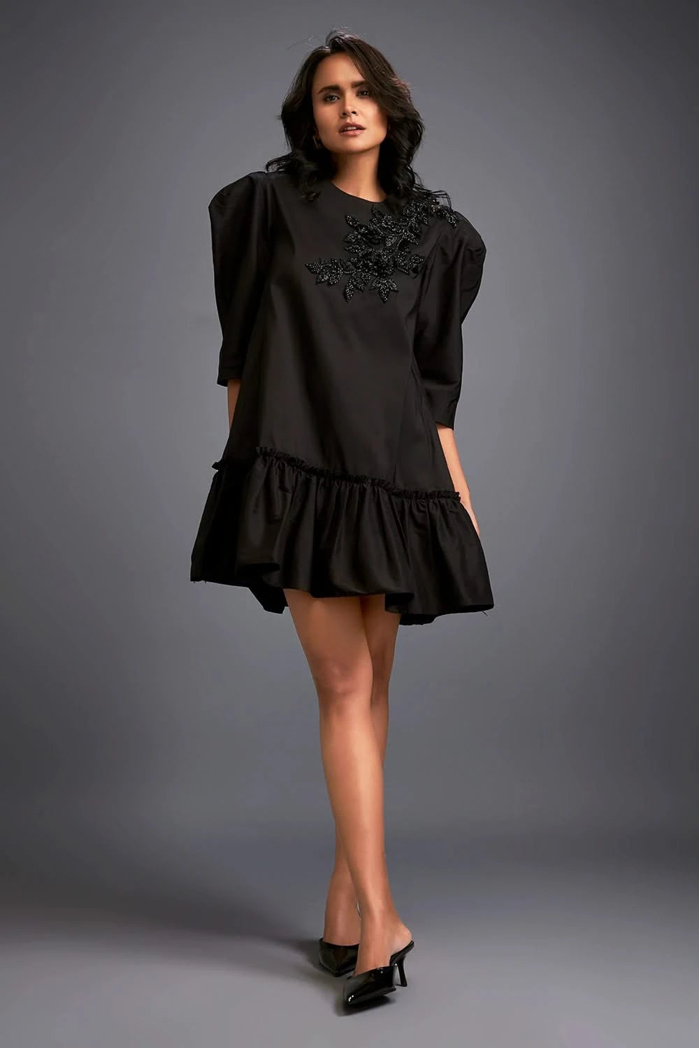 Black Swarovski Embellieshed Dress XL