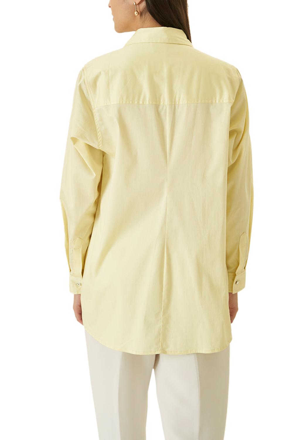Lemon Yellow Shirt With Bead Work