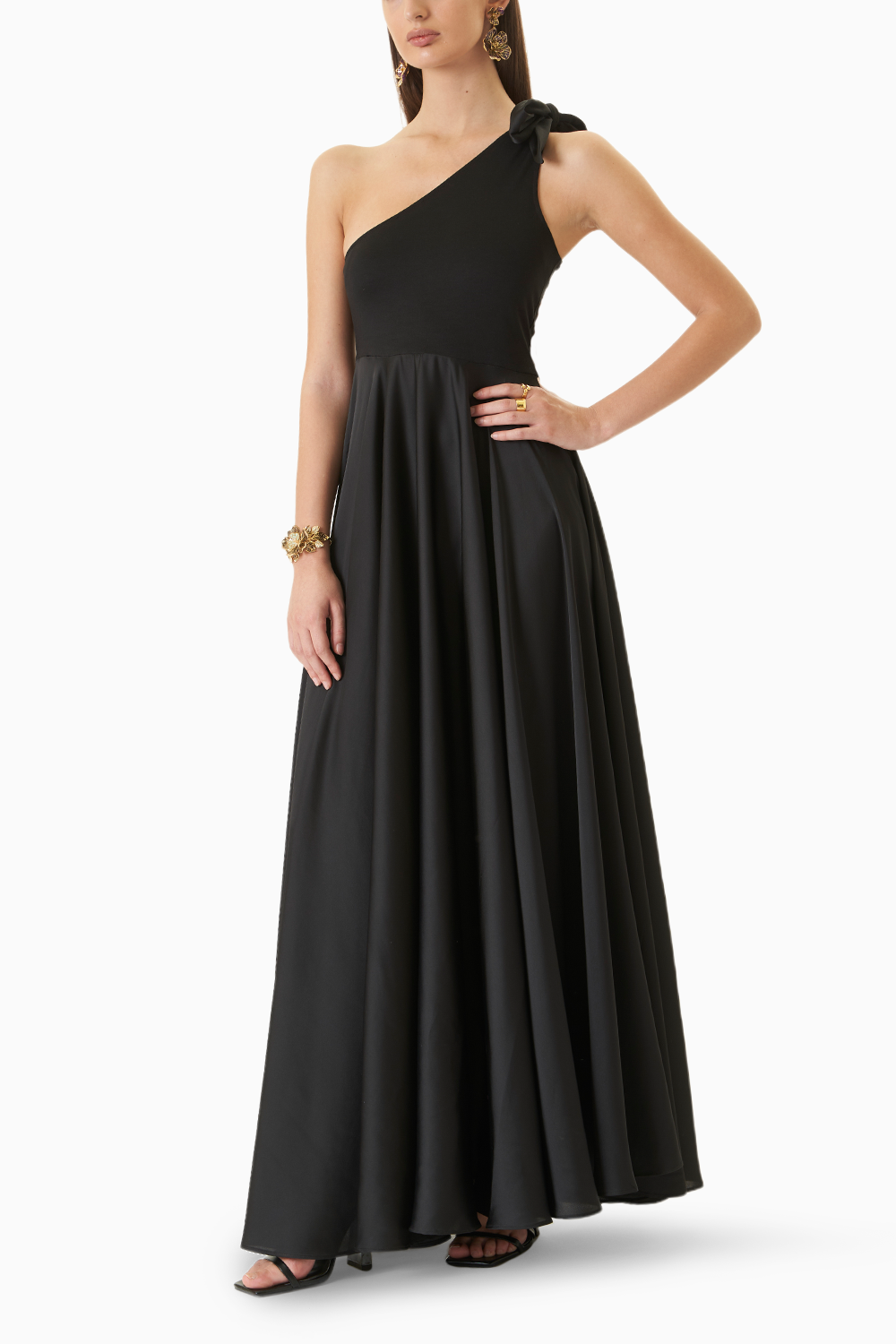 One Shoulder Fit & Flare Gown