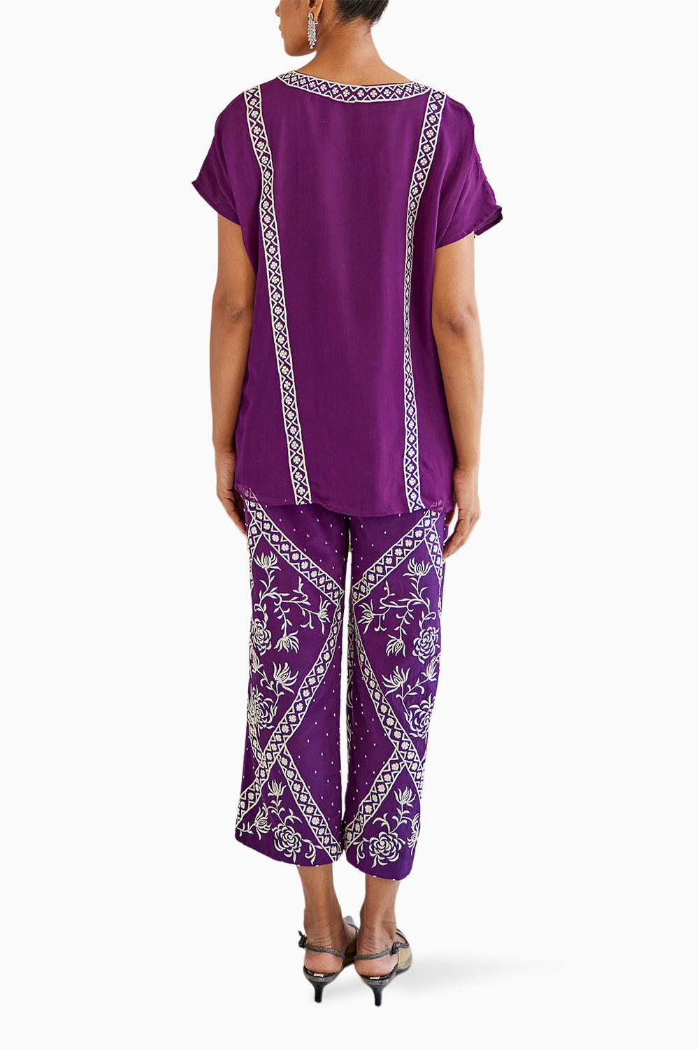Purple Parsi Gaara Shirt and Grid Pants