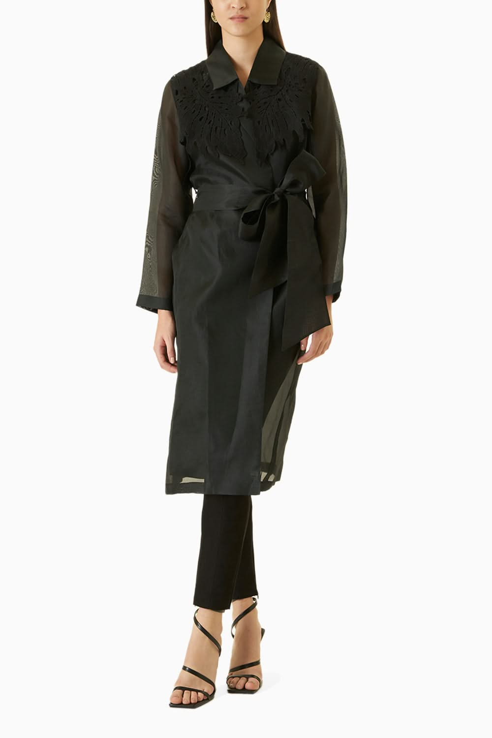 Organza cheap trench coat