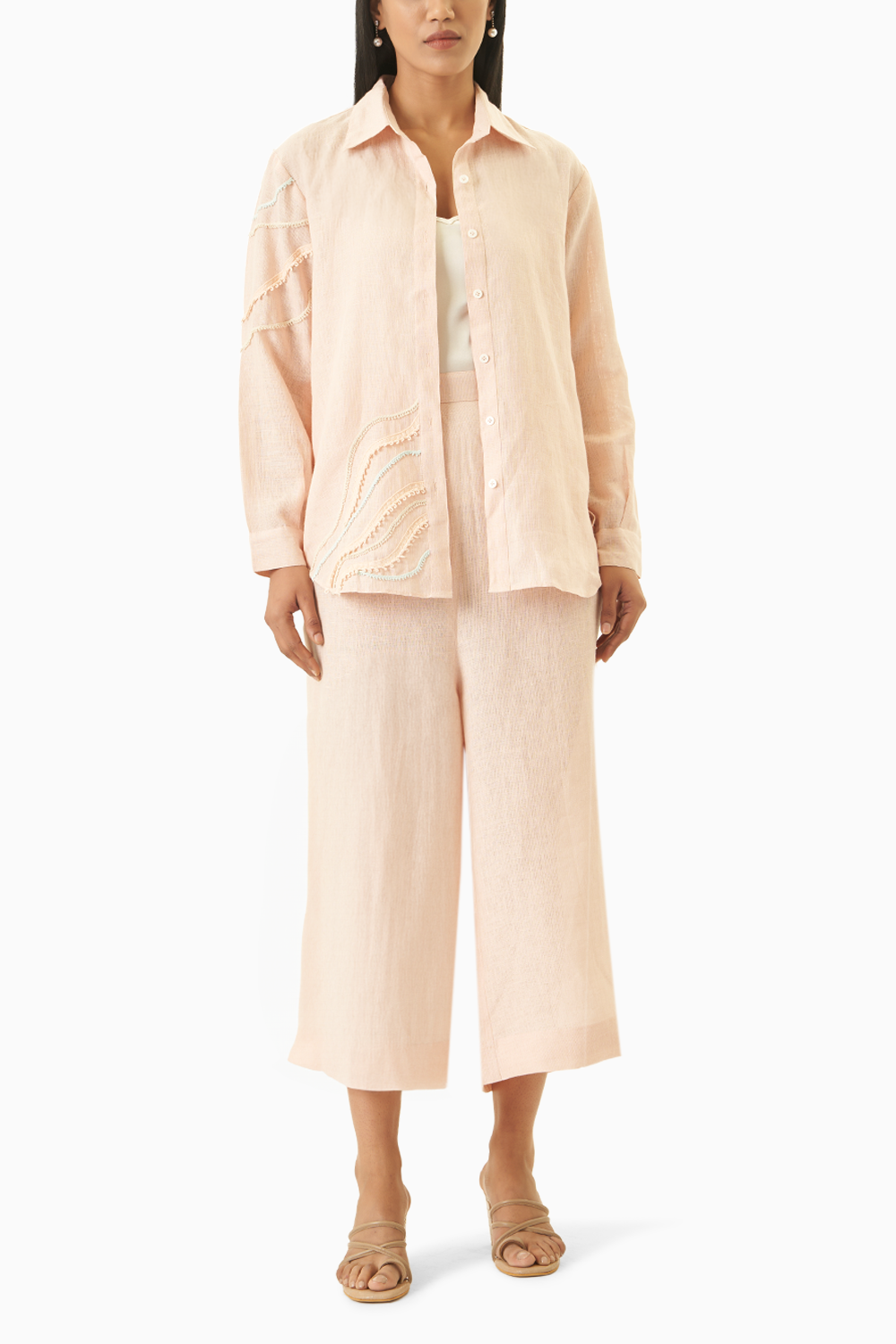 Lunere by Sahane Pret Embroidered Linen 2 Piece Suit ME 35008 Rune - Casual Collection