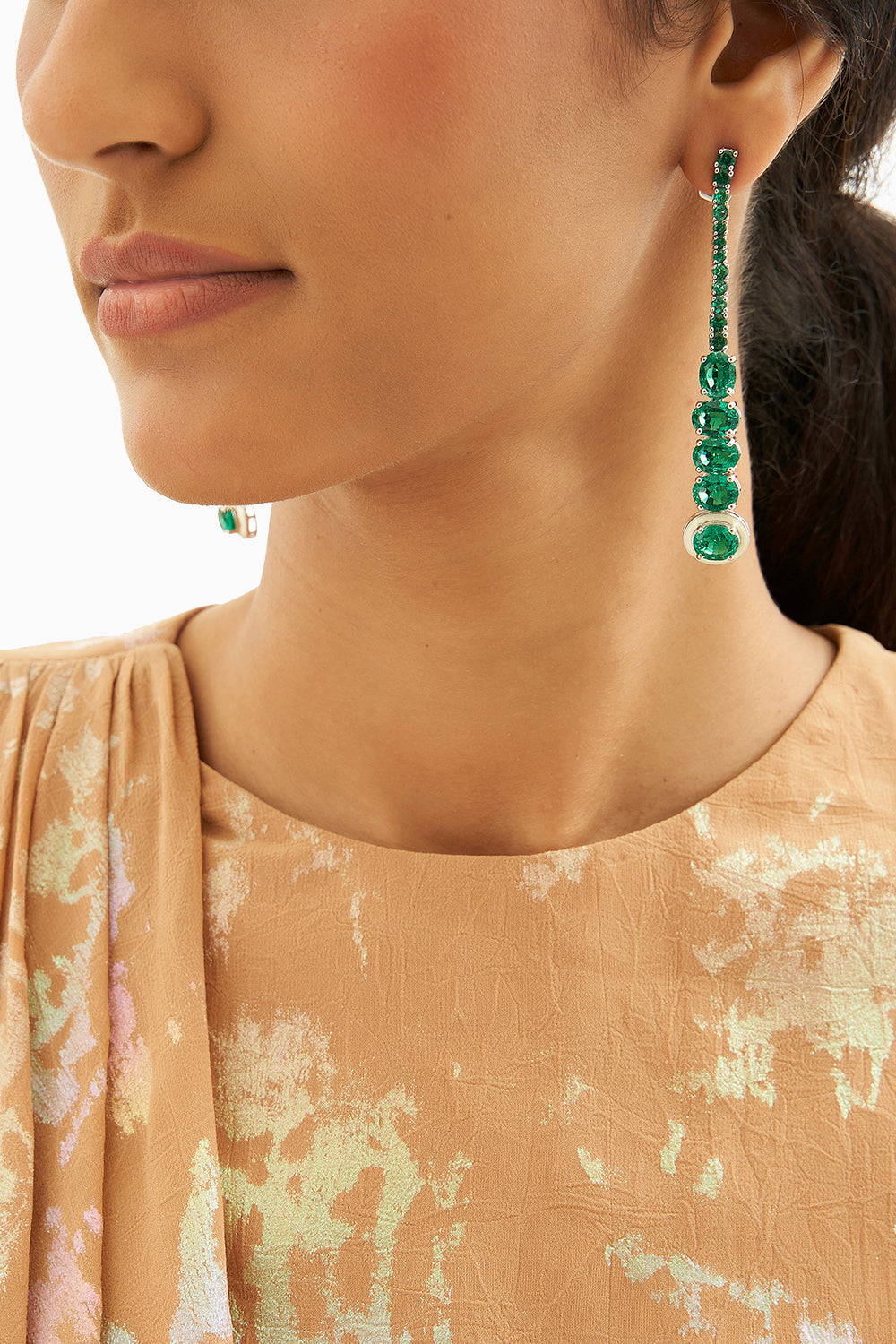 Emerald Long Earrings