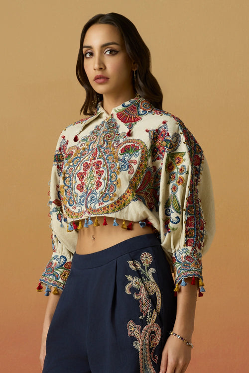 Ivory Kimono Bolero Amaryllis Jacket