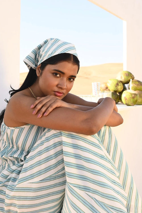 Varkala Turquoise Stripe Dress