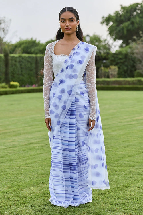 Sora Lace Blouse with Pre Draped Saree