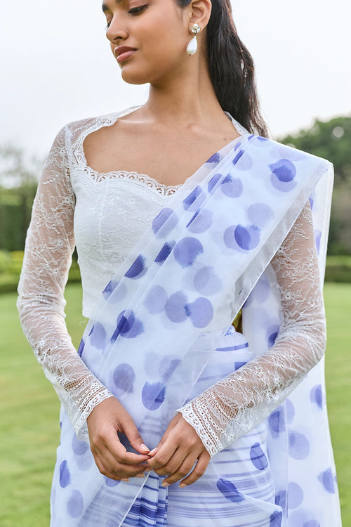 Sora Lace Blouse with Pre Draped Saree