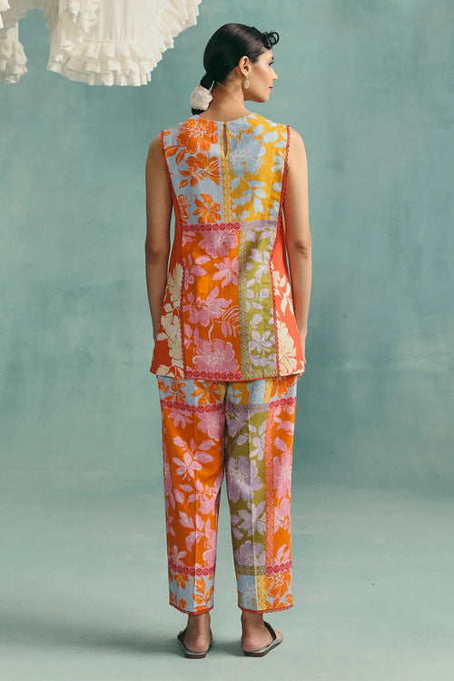 Multi Patchwork Sleeveless Co-ord Set