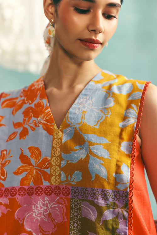 Multi Patchwork Sleeveless Co-ord Set