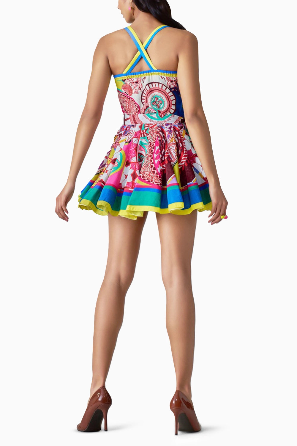 Ballarina Paisley Print Mini Flared Dress