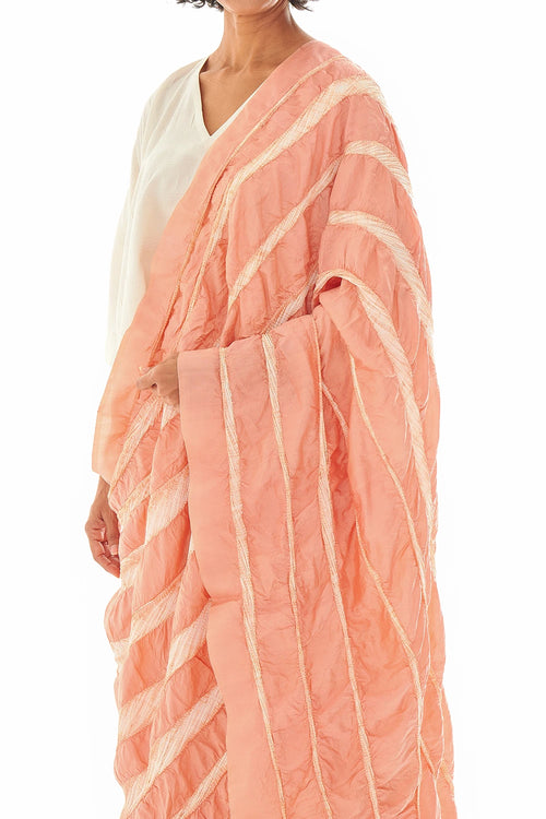 Lateral Mineral Peach Saree