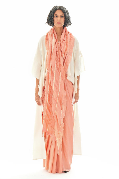 Lateral Mineral Peach Saree