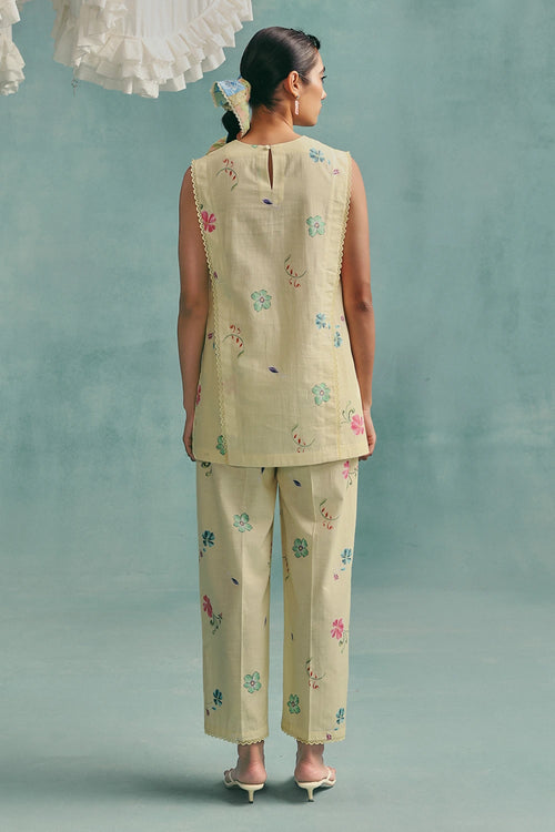 Lemon Rose Sleeveless Co-ord Set