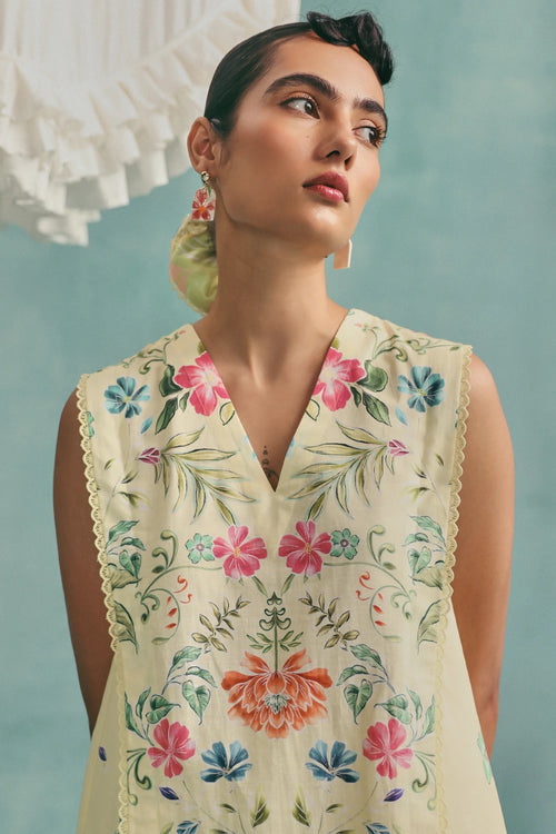 Lemon Rose Sleeveless Co-ord Set