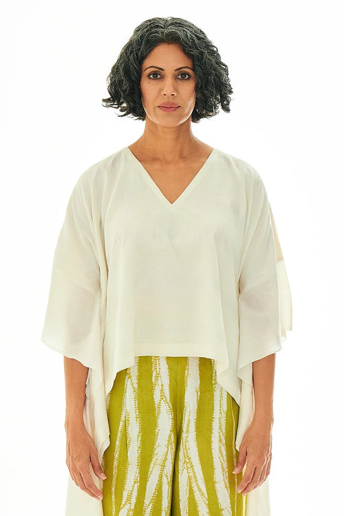 Rhizo Ivory Kaftan Blouse