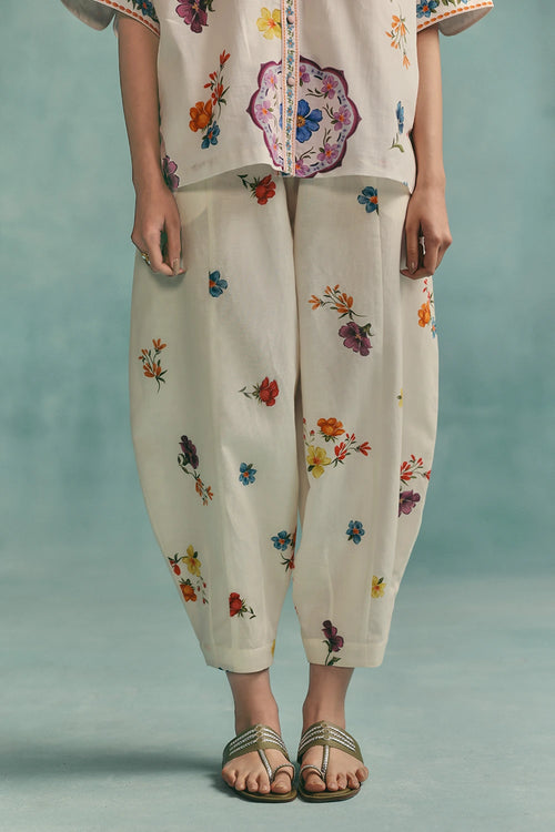 Ecru Daisy Collared Co-ord Set