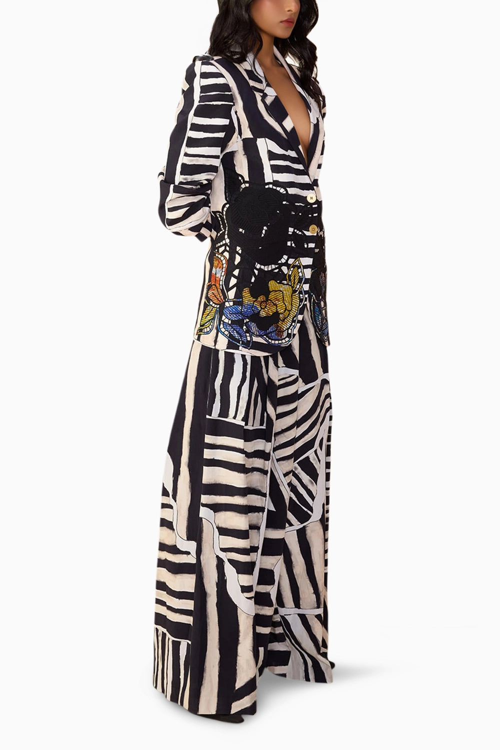 Black & White Stripe Skylar Blazer with Saylor Pants