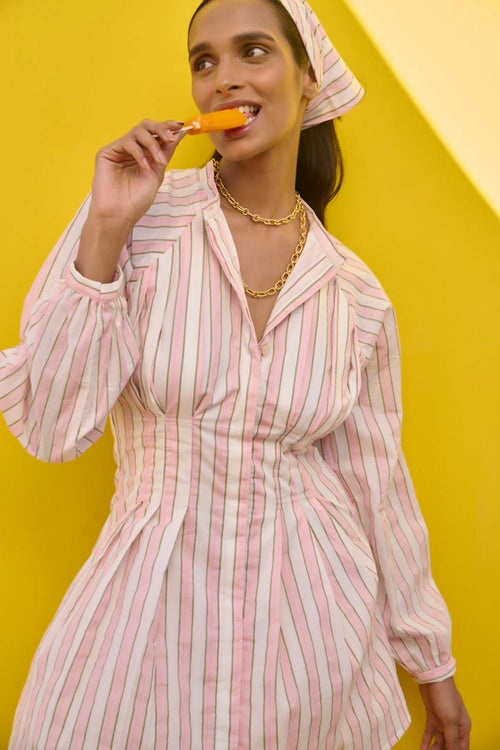 Pichola Pink Stripe Dress