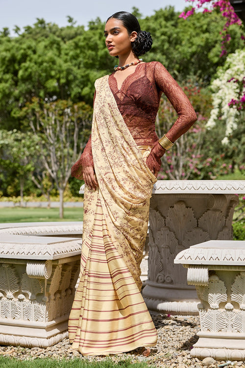 Olea Lace Top with Pre Draped Saree