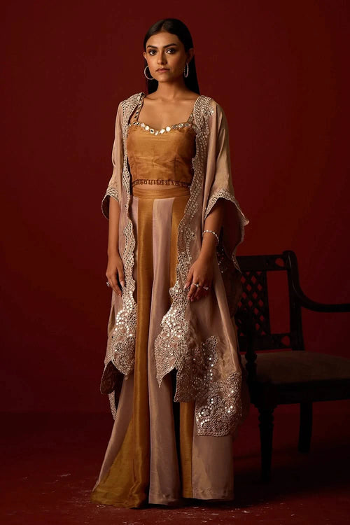 Antique Silver Tissue Mirrorwork Cape