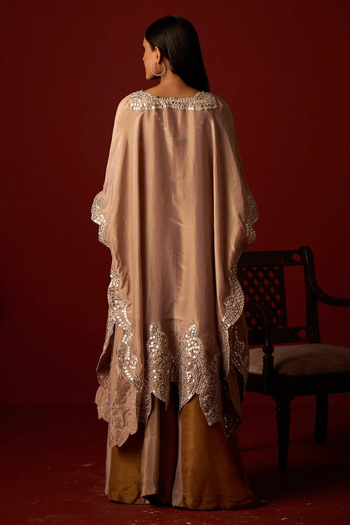 Antique Silver Tissue Mirrorwork Cape Set