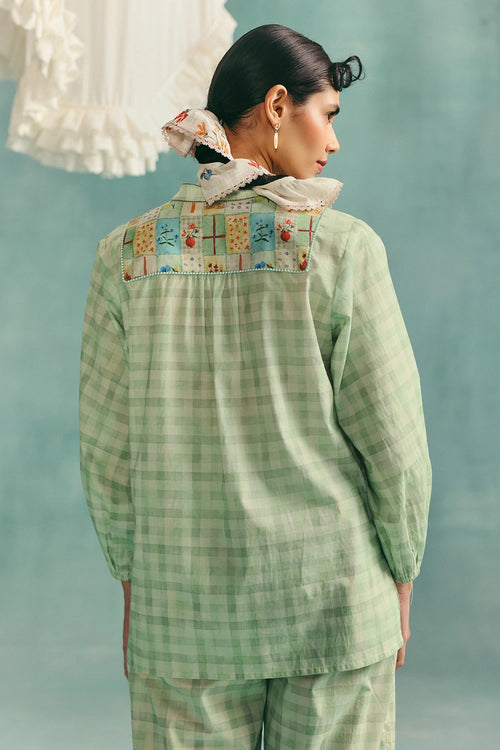 Mint Flora Round Neck Co-ord Set