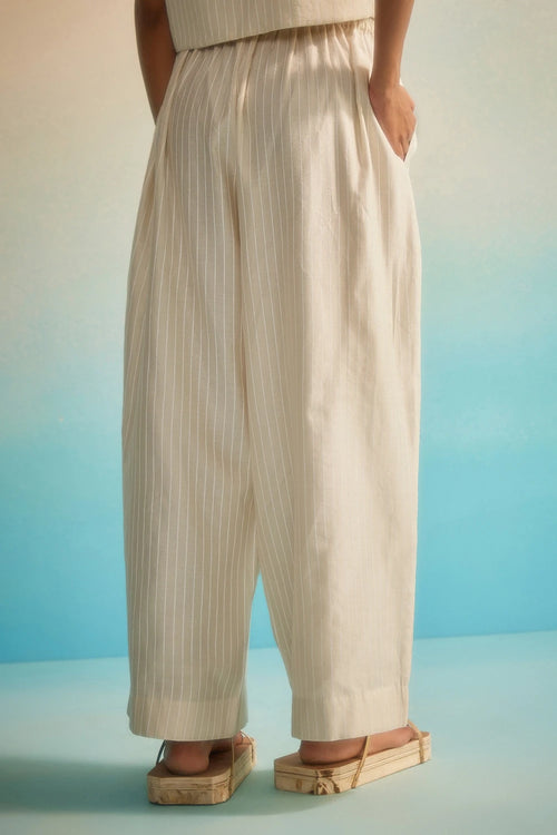 Orimi Reversible Vest and Hama Akari Stripe Pants