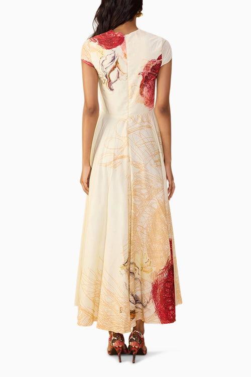 Red Scribble Julia Dress