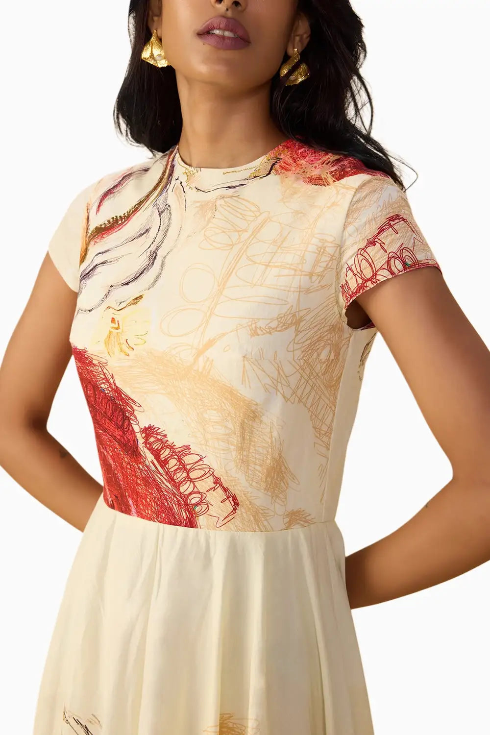 Red Scribble Julia Dress