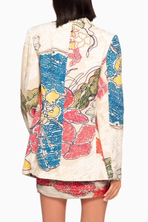 Periwinkle Bandhani Print Blazer Dress Set