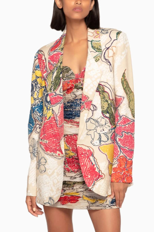 Periwinkle Bandhani Print Blazer Dress Set