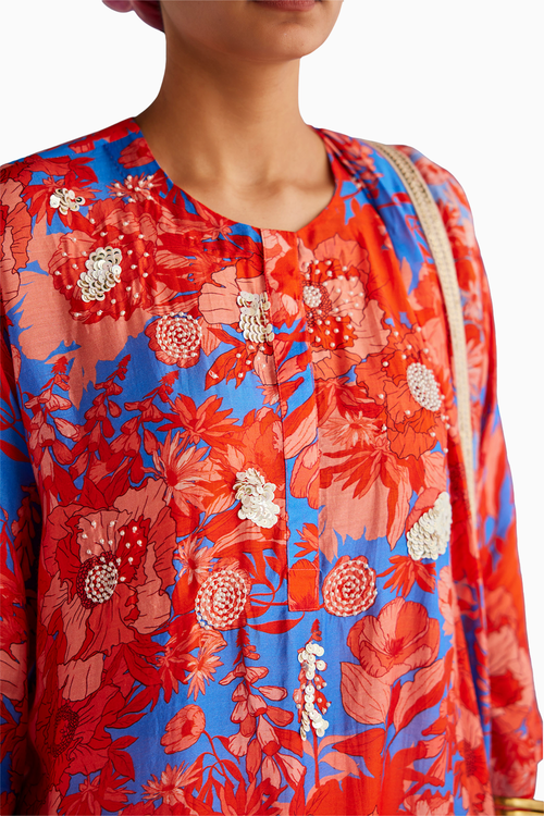 Printed A Line Kurta Set