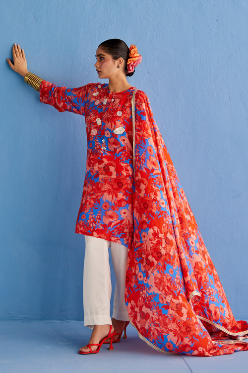 Printed A Line Kurta Set