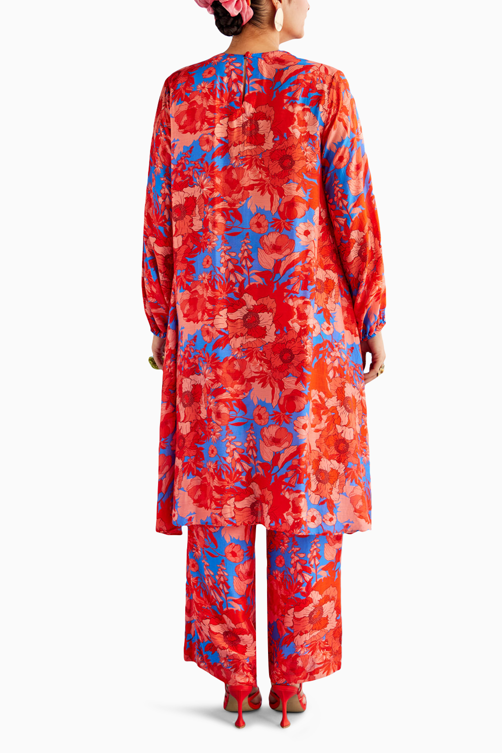 Printed Gathers Kurta Set