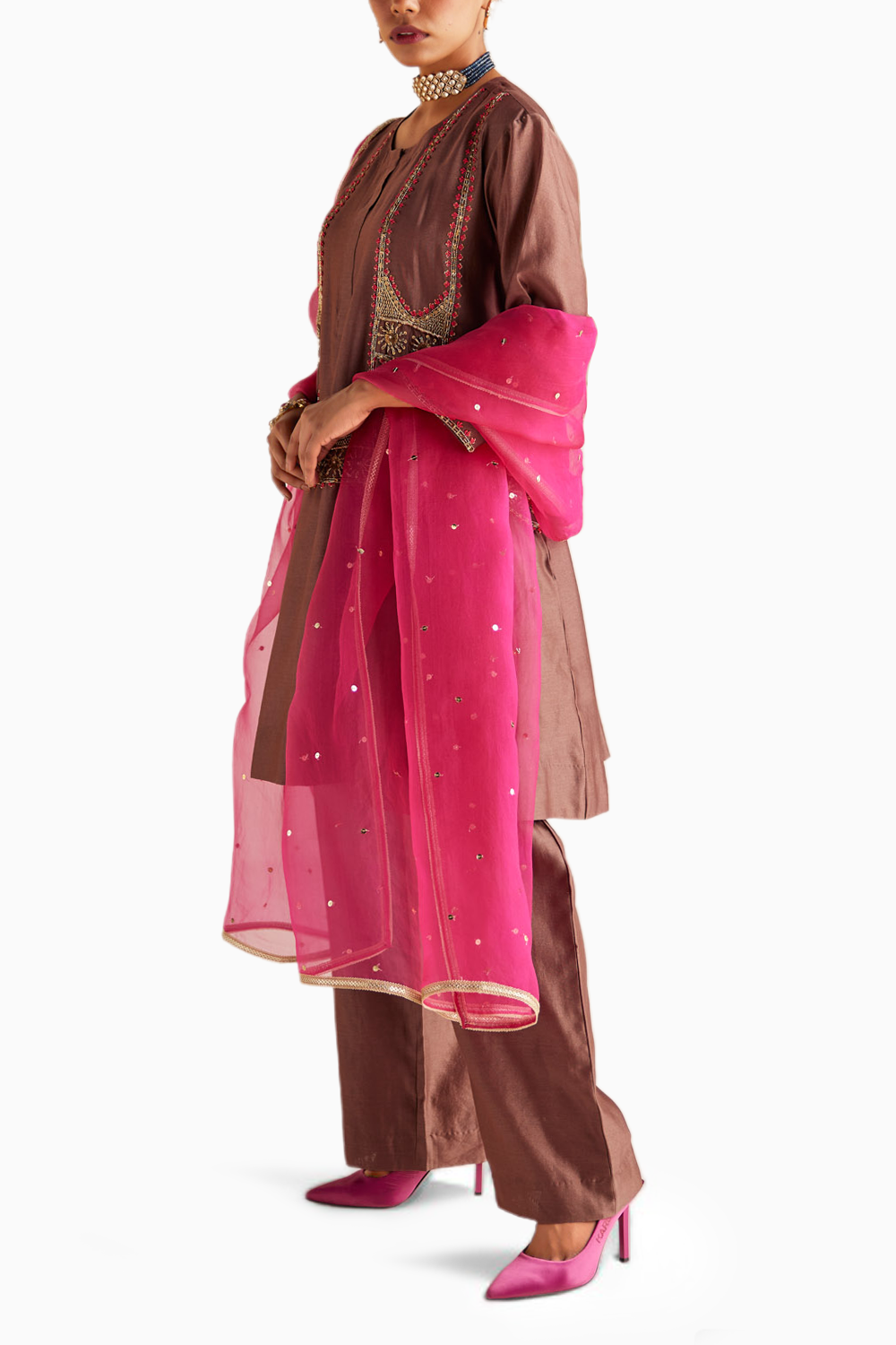 Short Anarkali Set with Dupatta