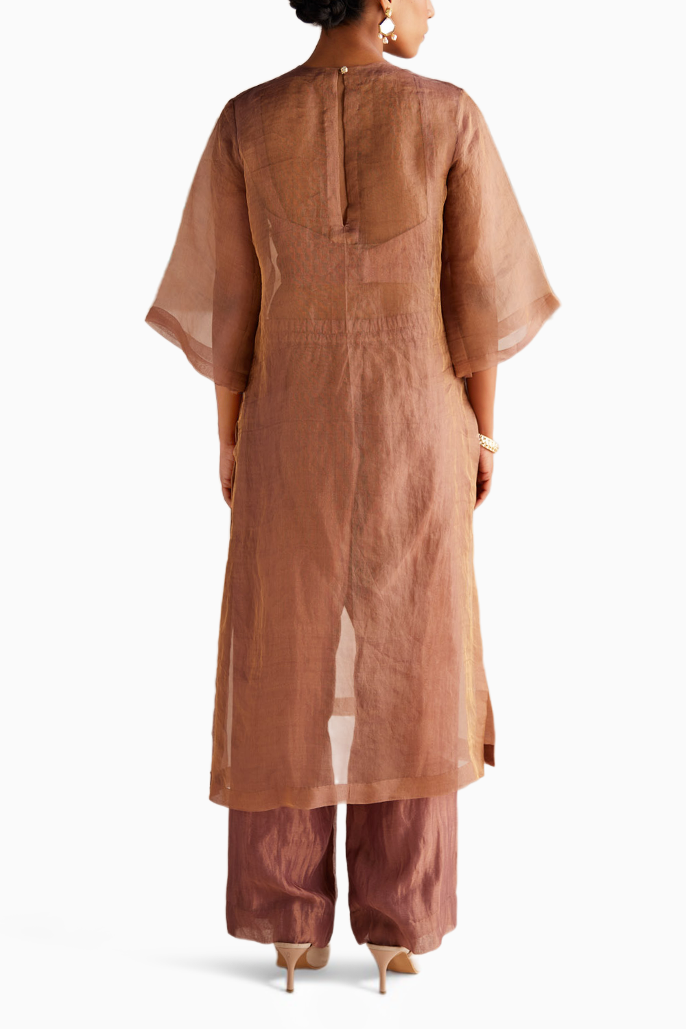 Tissue Bronze Kurta Set