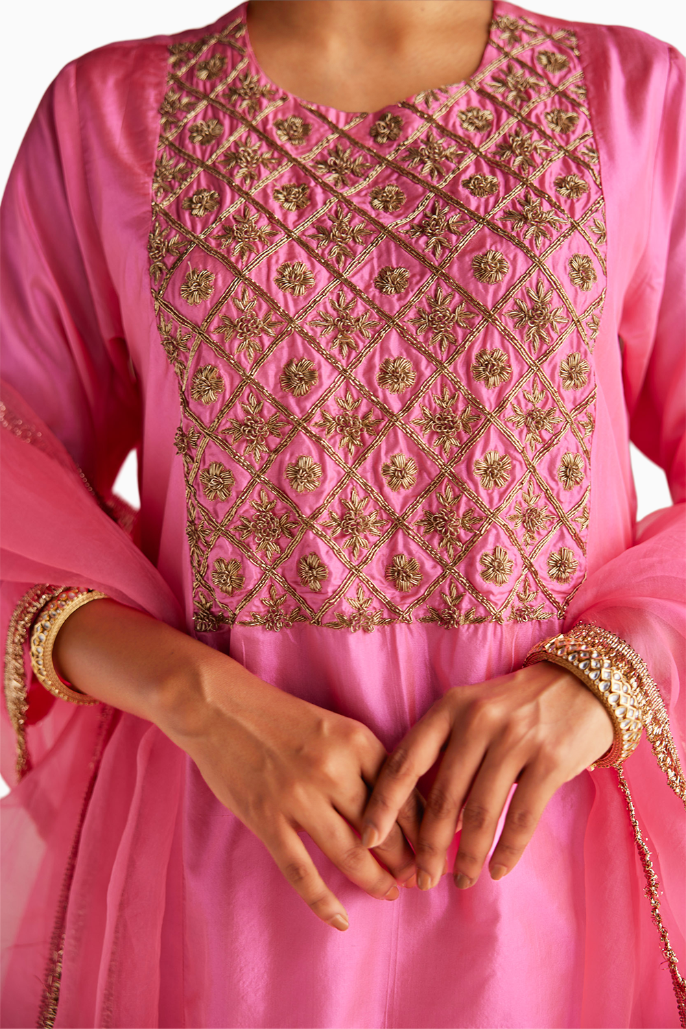 Neon Pink Silk Suit