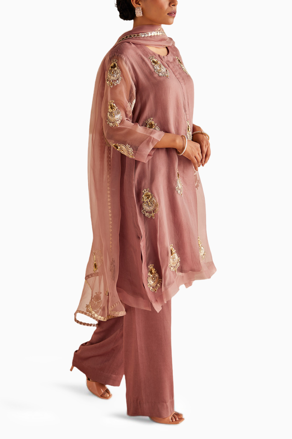 Pale Mauve A-Line Kurta Set